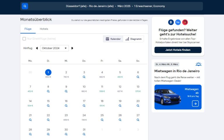 Flüge finden auf Skyscanner