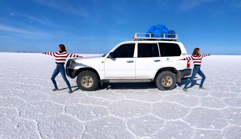 Fotoshooting im Salar de Uyuni, Bolivien