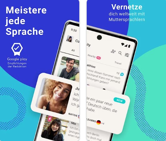 Benutzeroberfläche der Sprach-App Tandem